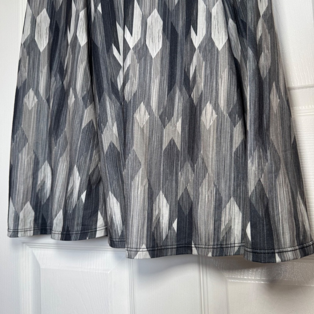 Prana Strapless Dress Women Grey Geometric Diamond Print Black Yoga Comfort M - Picture 3 of 9